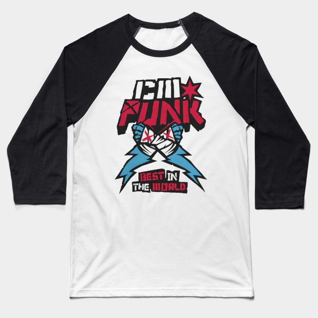 CM Punk Supercharged Ringer Best In The World Baseball T-Shirt by ClarityMacaws